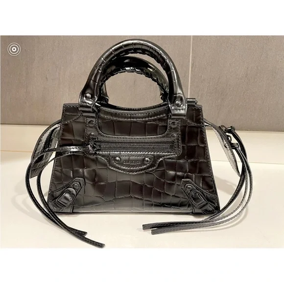 Balenciaga Bags Balenciaga Neo Classic City Crocodile Embossed Leather Mini Poshmark